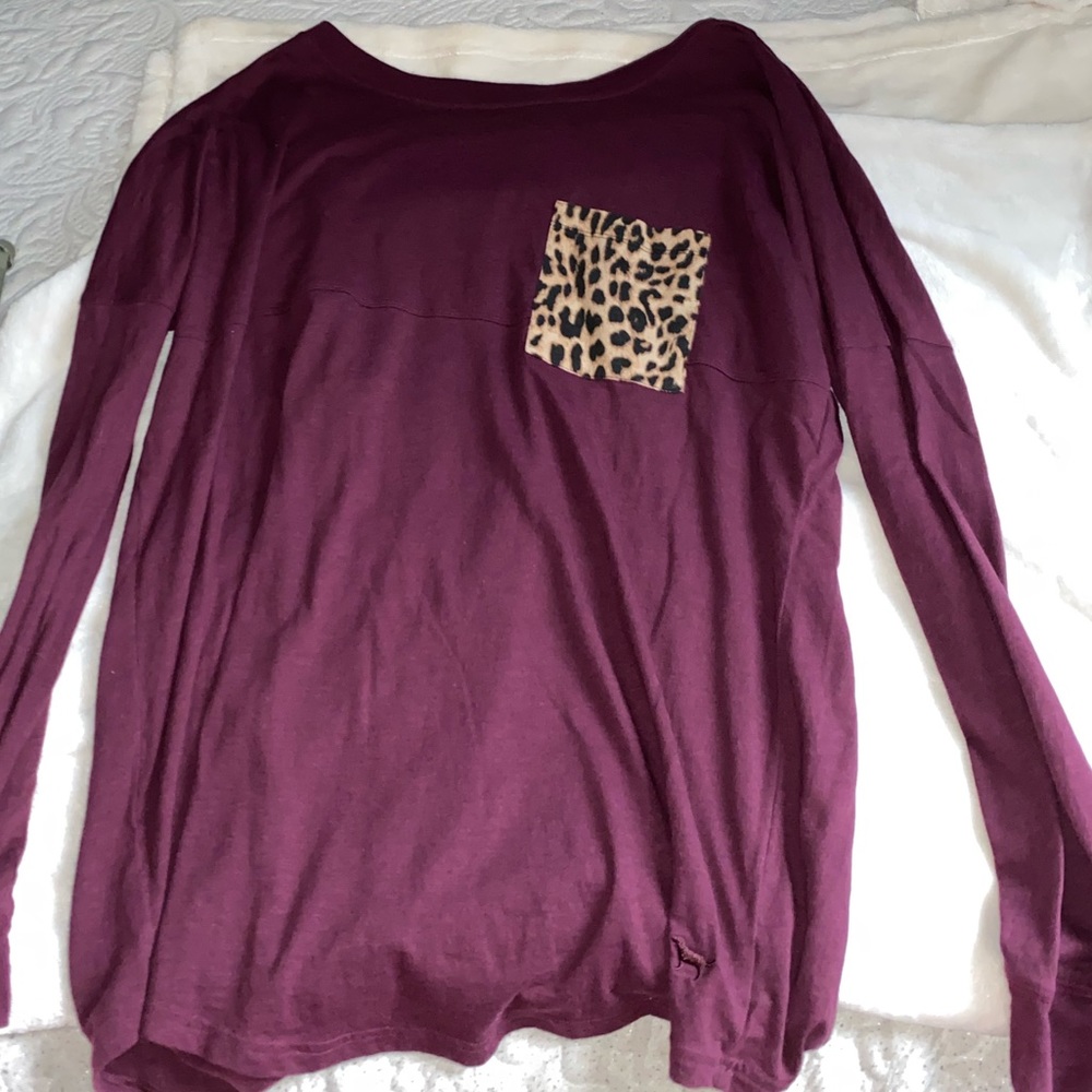 Pink Victoria’s Secret Long Sleeve Top Maroon
